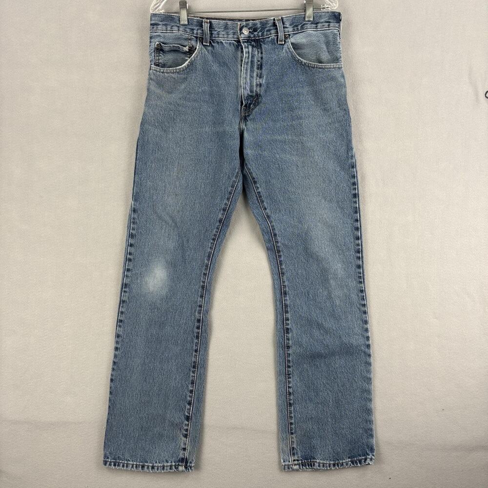 Vintage Levis 517 Jeans Mens 33x31 Medium Wash Blue Denim Slim Bootcut Distress
